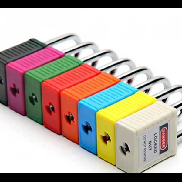 Safety Padlocks Steel Shackle - Any Color